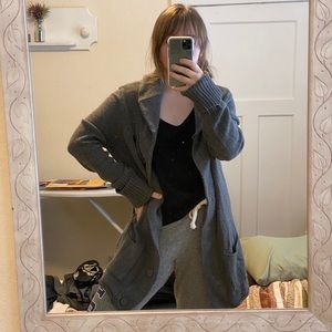 grey cardigan from eddie bauer